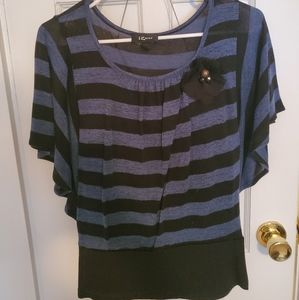 Blue and black stripe shirt